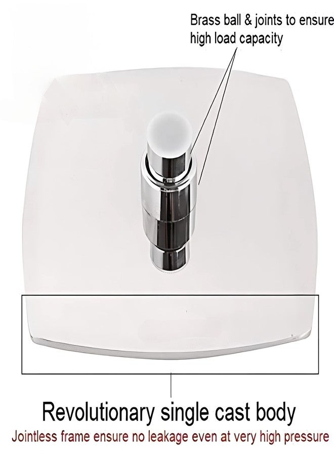 CARNIVAL 6x6 Curve 304 Stainless Steel Overhead Shower Without Arm | Square Shower Head For Bathroom, Adjustable angles, Anti Clogging Nozzles, Chrome Finish (6x6) - Image 5